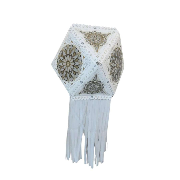 White Vesak Lantern - 2 in a pack - වෙසක් කූඩුව