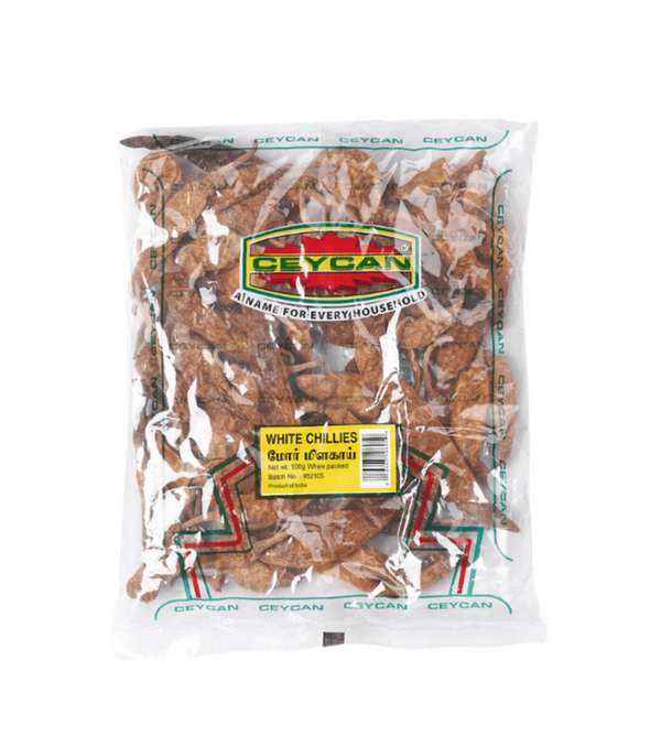 Dried White Sun Dried Chillies - 100g