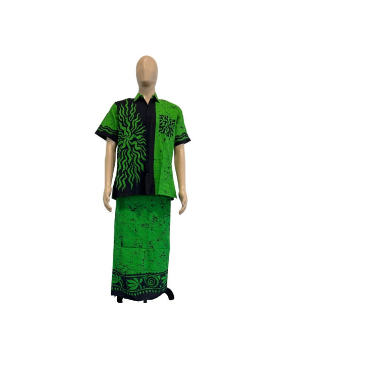 Batik Shirt and Sarong - Men L